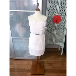 NWT Jessica Simpson Ivory Pleated Tiered Dress